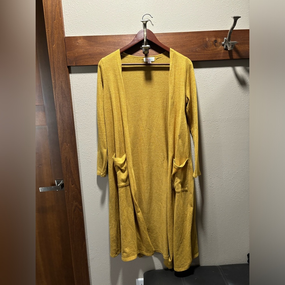 Mustard yellow long cardigan